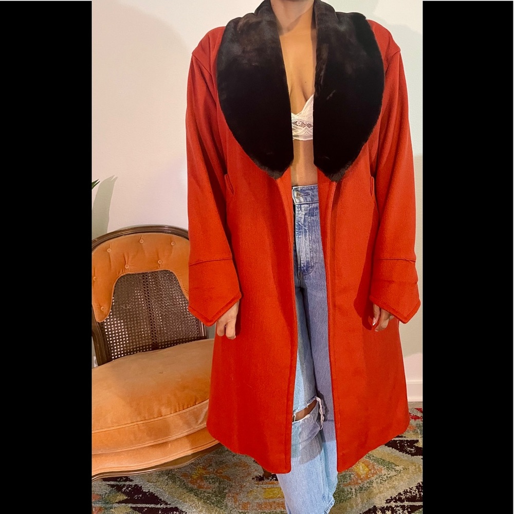 Vintage fur collar coat